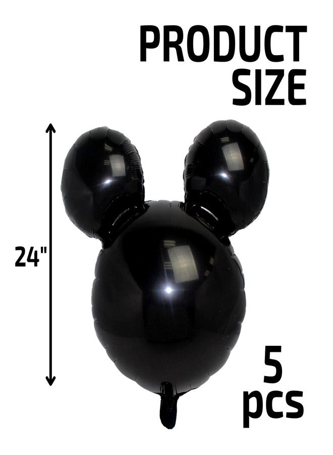 BOGAZNET 10 PCS Black Mouse Head Foil Balloons for Kids 24" Murine Mylar Balloons for 1st Birthday Mouse Head for Kids Party Decoration and Birthday Party Supplies - Image 3